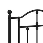 vidaXL Cadre de lit métal sans matelas avec pied de lit noir 193x203cm