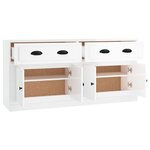 vidaXL Buffets 2 Pièces blanc brillant bois d'ingénierie