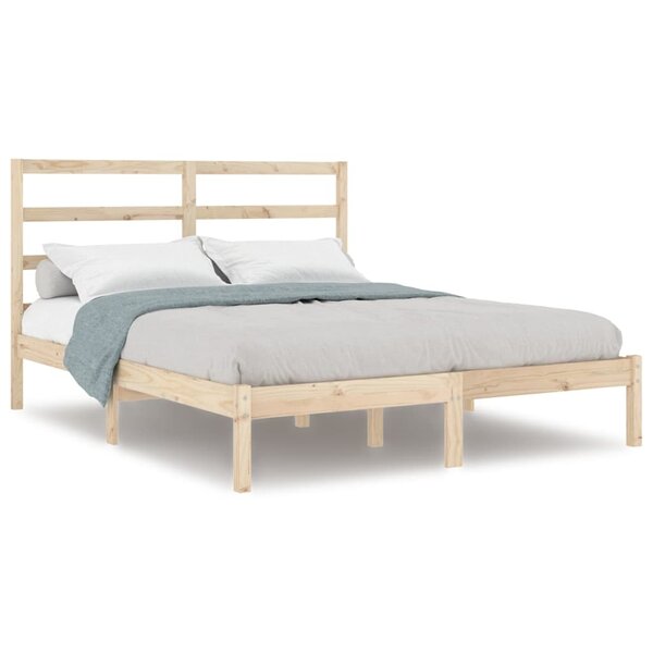 vidaXL Cadre de lit bois massif 135x190 cm double