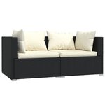 Salon de jardin meuble d'extérieur ensemble de mobilier 3 pièces avec coussins noir résine tressée 02_0015984