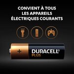 Duracell - Piles alcalines AA Plus, 1.5 V LR6, paquet de 12