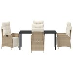 vidaXL Set de Dîner de Jardin 5 Pièces Beige Poly Rattan