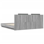 vidaXL Cadre de lit avec LED sans matelas sonoma gris 160x200 cm