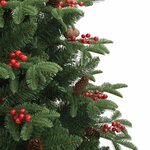 vidaXL Sapin de Noël artificiel avec pommes de pin et baies 210 cm