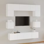 vidaXL Ensemble de meubles TV 8 Pièces Blanc Bois d'ingénierie
