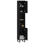 vidaXL Armoire de salle de bain noir 30x30x190 cm bois d'ingénierie