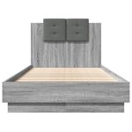 vidaXL Cadre de lit avec LED sans matelas sonoma gris 75x190 cm