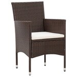 vidaXL Salon de jardin 5 Pièces avec coussins Résine tressée Marron