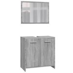 vidaXL Ensemble de meubles de salle de bain 3 Pièces Sonoma gris