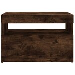 vidaXL Meuble TV avec lumières LED Chêne fumé 60x35x40 cm