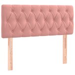 vidaXL Sommier à lattes de lit et matelas LED rose 120x190 cm velours