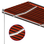 vidaXL Auvent manuel rétractable avec LED 350x250 cm Orange et marron