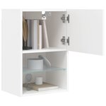 vidaXL Meuble TV avec lumières LED blanc 40 5x30x60 cm