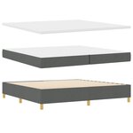 vidaXL Lit à ressorts avec matelas gris foncé 200x200 cm tissu