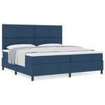 vidaXL Lit à Ressorts avec Matelas Bleu 200x200 cm en Tissu