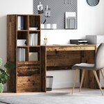 vidaXL Bureau avec rangement Bois ancien Bois d'ingénierie