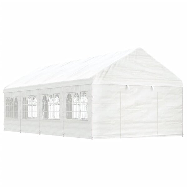 vidaXL Belvédère avec toit blanc 8 92x4 08x3 22 m polyéthylène