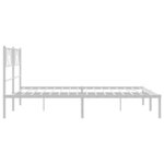 vidaXL Cadre de lit métal sans matelas et tête de lit blanc 135x190 cm