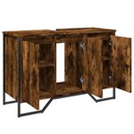 vidaXL Armoire lavabo de salle de bain chêne fumé 91x35x60 cm