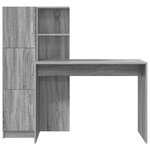 vidaXL Bureau avec rangement Gris Sonoma Bois d'ingénierie