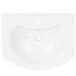 vidaXL Vasque autoportant avec socle Céramique Blanc 650x520x200 mm