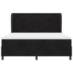 Lit à ressort vidaXL avec matelas Noir 180x200 cm Velours