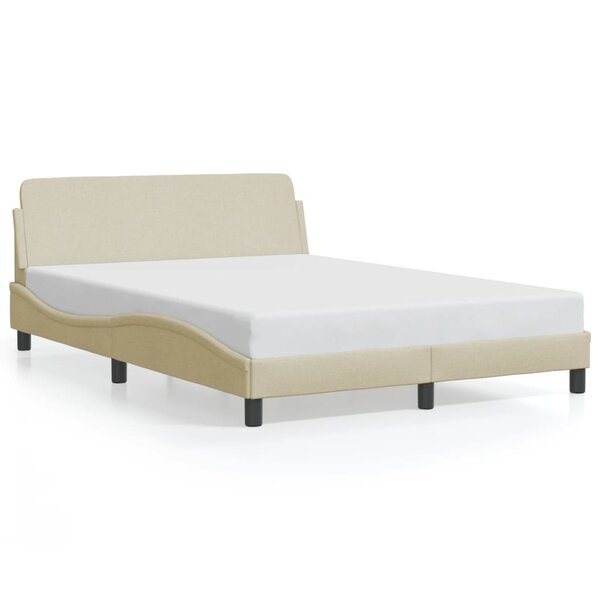 vidaXL Cadre de lit sans matelas crème 140x200 cm tissu