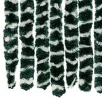 vidaXL Rideau anti-mouches vert et blanc 100x230 cm chenille