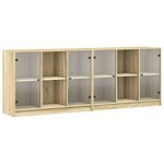 vidaXL Bibliothèque avec portes chêne sonoma 204x37x75 cm