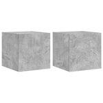 vidaXL Meubles TV muraux et lumières LED 2Pièces gris béton 30 5x35x30 cm