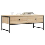 vidaXL Table basse chêne sonoma 101x49x39 5 cm bois d'ingénierie