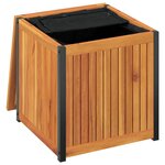 vidaXL Boîte à coussins d'extérieur bois d'acacia solide et acier