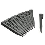 Nature Chevilles d'ancrage de jardin 10 Pièces Gris Petit
