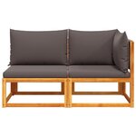 vidaXL Canapé de jardin avec coussins 2 places bois massif d'acacia
