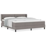 Lit à Ressorts vidaXL avec Matelas Taupe 180x200 cm Tissu