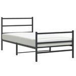 vidaXL Cadre de lit métal sans matelas et pied de lit noir 100x200 cm