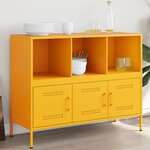 vidaXL Buffet jaune moutarde 100 5x39x79 cm acier laminé à froid