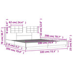 vidaXL Cadre de lit avec LED sans matelas blanc 180x200 cm