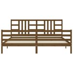 vidaXL Cadre de lit sans matelas marron miel 200x200 cm bois massif