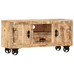 vidaXL Meuble TV Bois de manguier brut 110x30x50 cm
