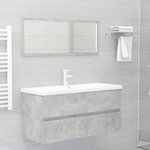 vidaXL Armoire d'évier avec lavabo intégré Gris béton Aggloméré