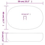 vidaXL Vasque à poser multicolore ovale 59x40x14 cm céramique