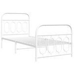 vidaXL Cadre de lit métal avec tête de lit/pied de lit blanc 90x190 cm