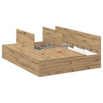 Lit de rangement vidaXL Artisan Chêne 140x190 cm