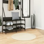 vidaXL Tapis HUARTE à poils courts doux et lavable crème Ø 80 cm