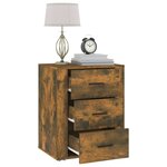 vidaXL Table de chevet Chêne fumé 50x36x60 cm Bois d'ingénierie