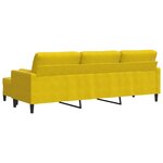 vidaXL Canapé à 3 places avec repose-pied jaune 210 cm velours