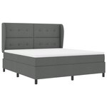 Lit Box Spring vidaXL avec Matelas en Gris Foncé  180x200 cm Tissu