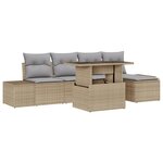 vidaXL Ensemble de canapé de jardin 6 pièces avec coussins beige en poly rattan