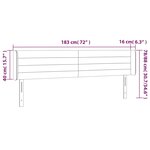 vidaXL Tête de lit à LED Gris clair 183x16x78/88 cm Velours